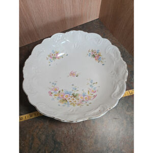 Antique Gilded Bowl with Flowers